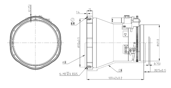 150mm F1.2 1280×1024@12μm LWIR Fixed-Focus Lens with Germanium-to-Chalcogenide Upgrade for Thermal Imaging