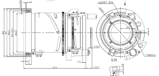 FWD-0326-0R 25-75mm EFL LWIR Motorisiertes Zoomobjektiv mit 8-12 μm Wellenlänge und elektrischer Fokussierung