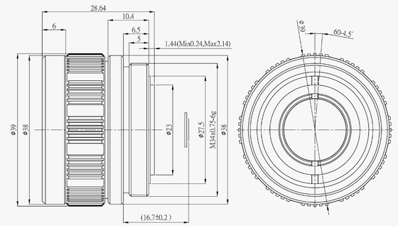 FWD-19-02 19mm F1.0 LWIR Motorisiertes Zoomobjektiv mit 8-12 μm Wellenlänge und Betriebstemperatur von -40 °C bis +80 °C für 384×288@12 μm Sensor