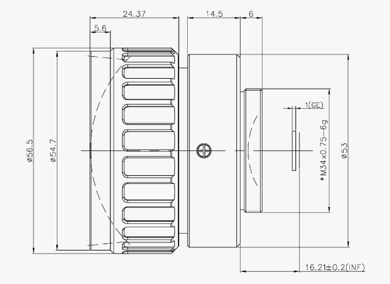 FWD-50 50mm F1.0 Motorisiertes Zoomobjektiv mit 8-12μm Wellenlänge und Betriebstemperatur von -40°C bis +80°C für LWIR-Anwendungen