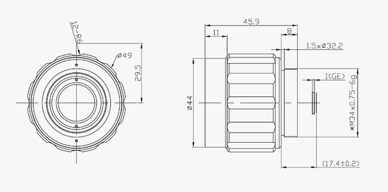 FWD-35 35mm EFL LWIR Motorisiertes Zoomobjektiv mit 8-12μm Wellenlänge und äthermalisiertem Design