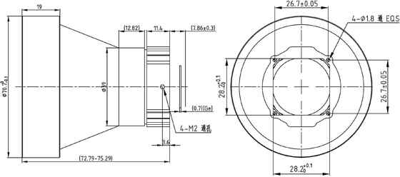 FWD-75 75mm F1.2 1280×1024@12μm LWIR Motorisiertes Zoomobjektiv mit 8-12 μm Wellenlänge für Wärmebildgebung